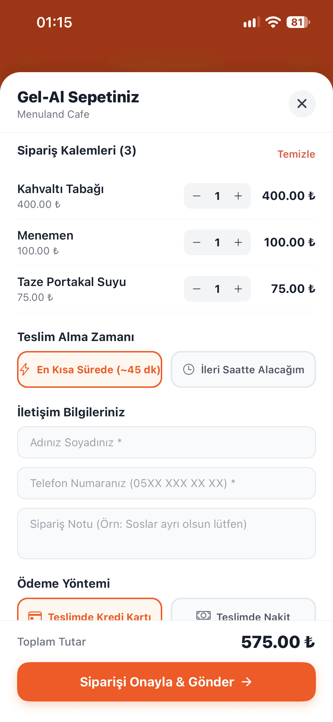 Menuland müşteri ve işletme destek kanalları